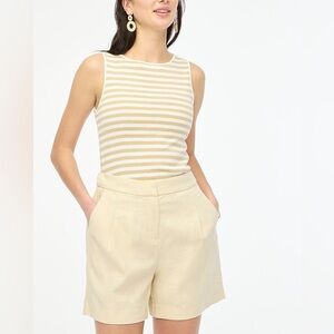 J.crew factory Elastic-back linen-blend pleated short